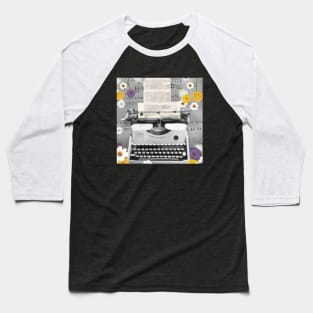 Typewriter Collage Design - Cute Writer Gift Ideas Baseball T-Shirt